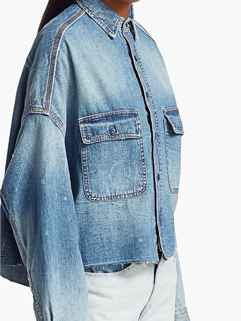 R13 Light Wash Oversized Denim Jacket